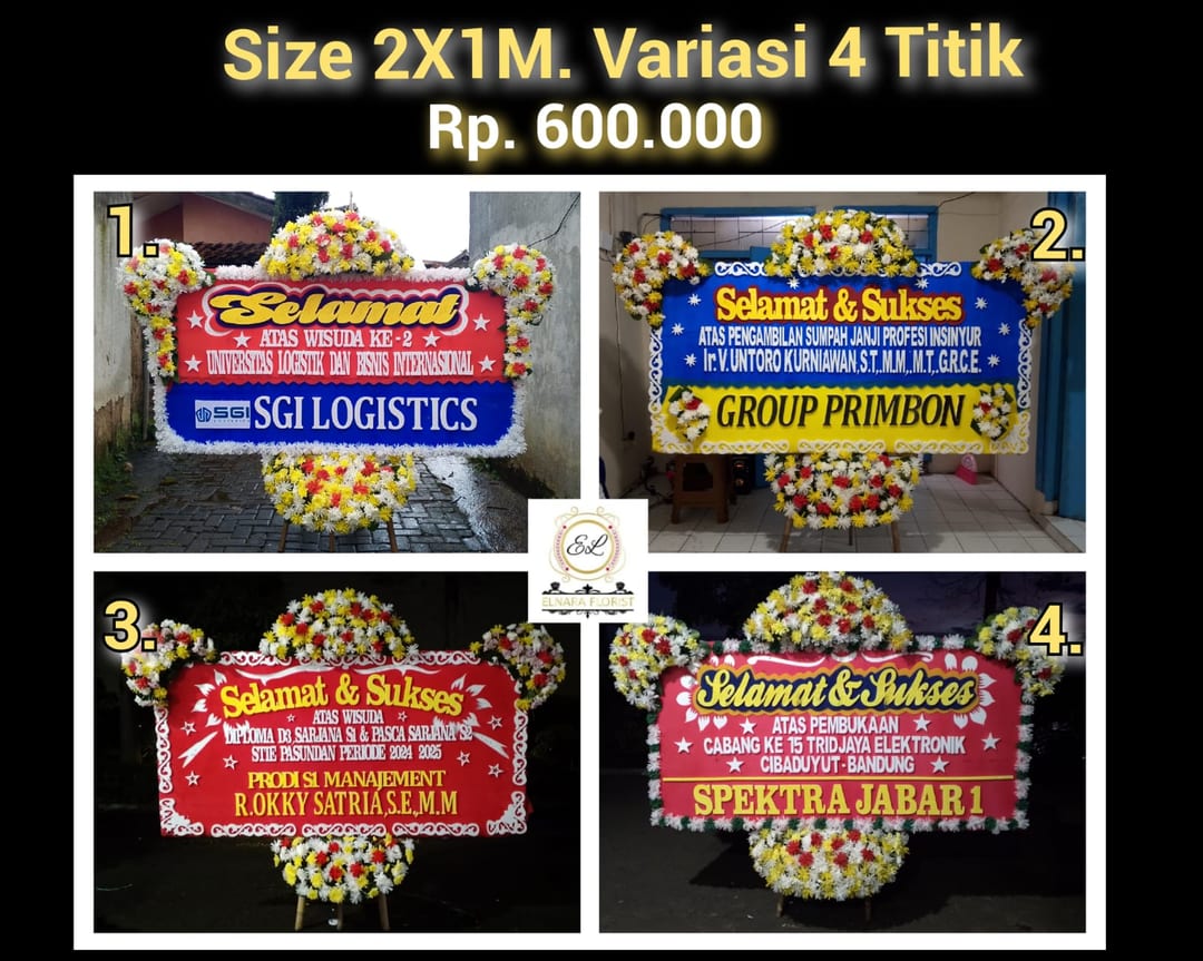 Bunga Papan Selamat & Sukses (Size 2X1M)